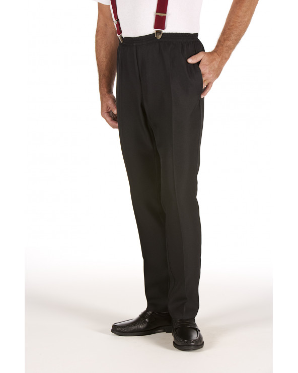 Pantalon De Ville Taille Elastique En Polyester Coloris Noir